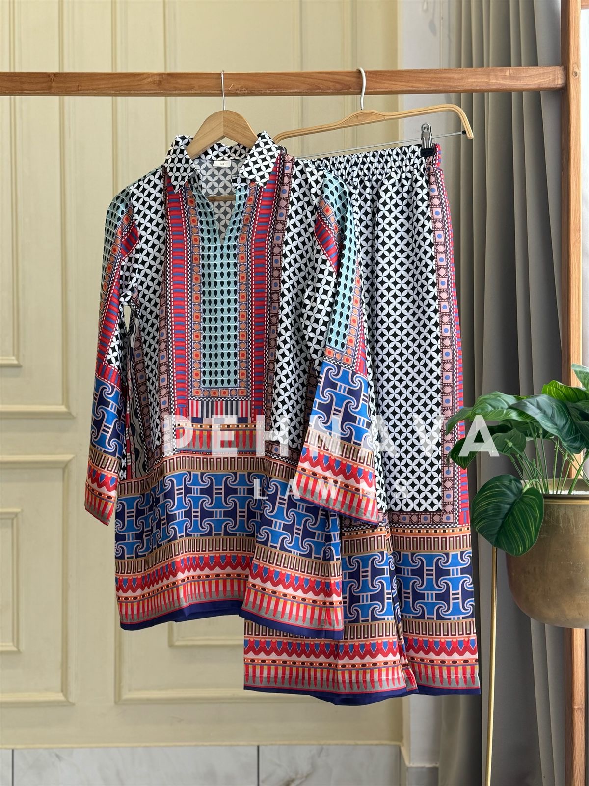 Premium Cotton Satin Blend Tunic Set-3