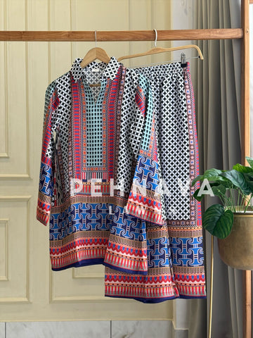 Premium Cotton Satin Blend Tunic Set-3