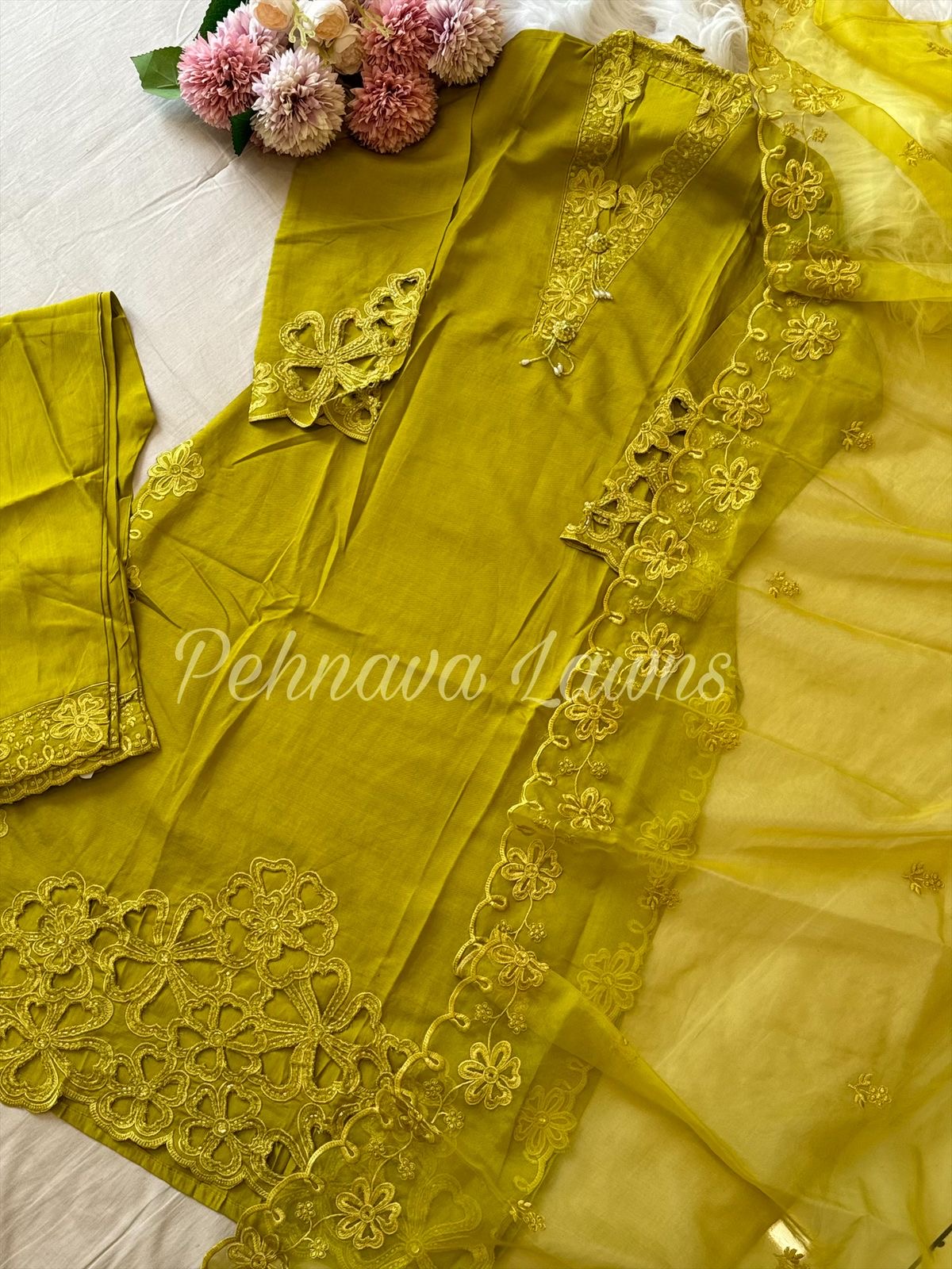 Luxury Cutwork Embroidered Suit