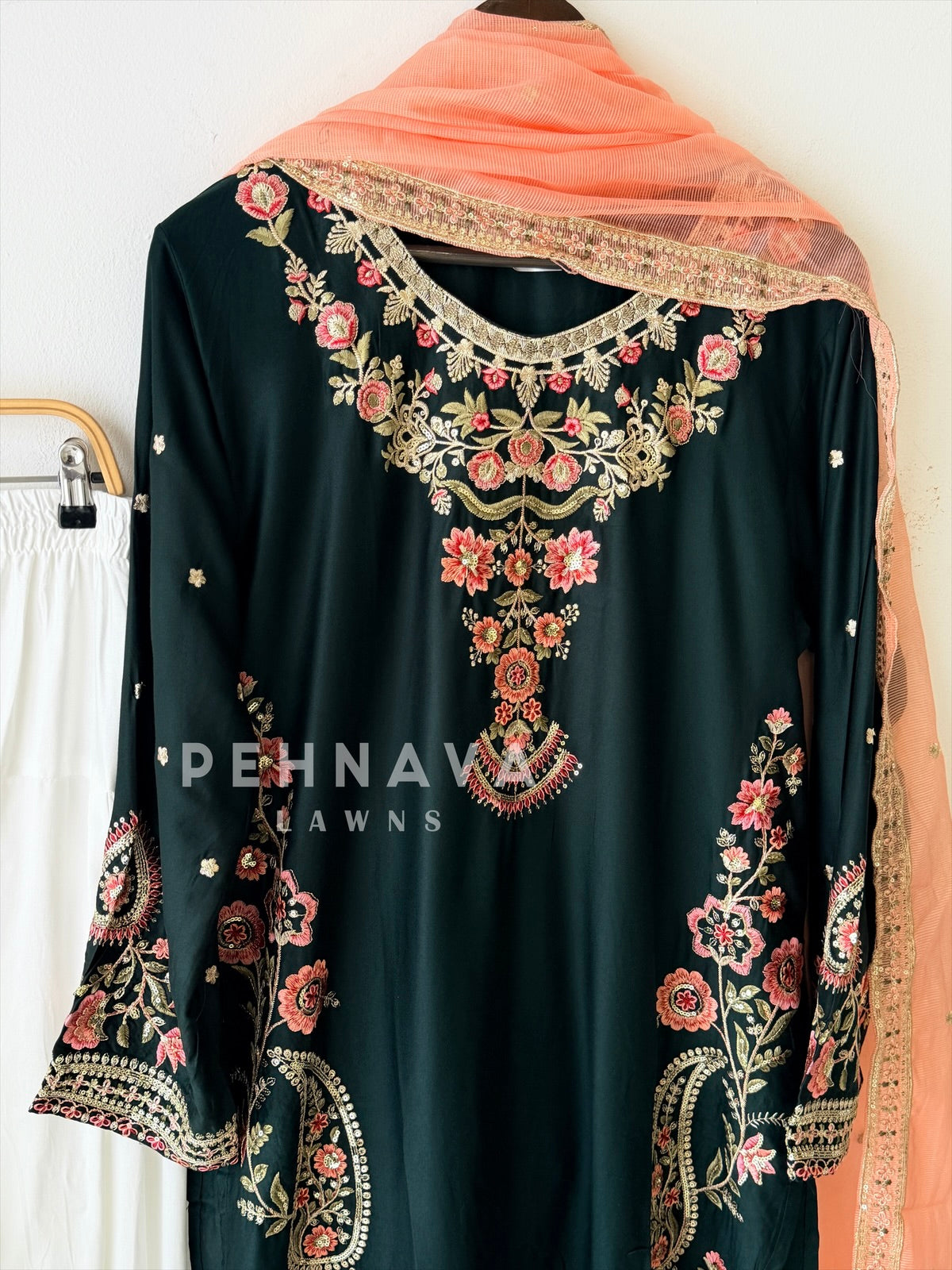 Floral Embroidered Farshi Salwar-LRC 350