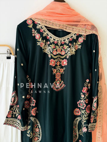 Floral Embroidered Farshi Salwar-LRC 350