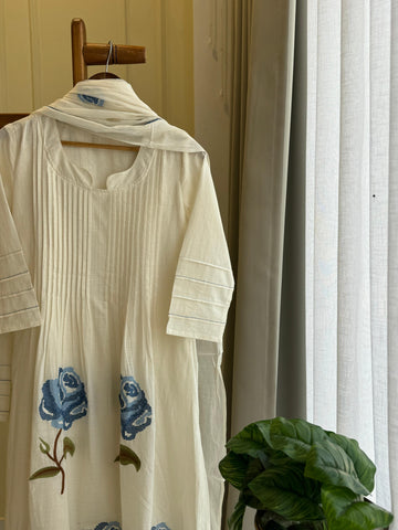 Dual Tone Floral Casual Suit