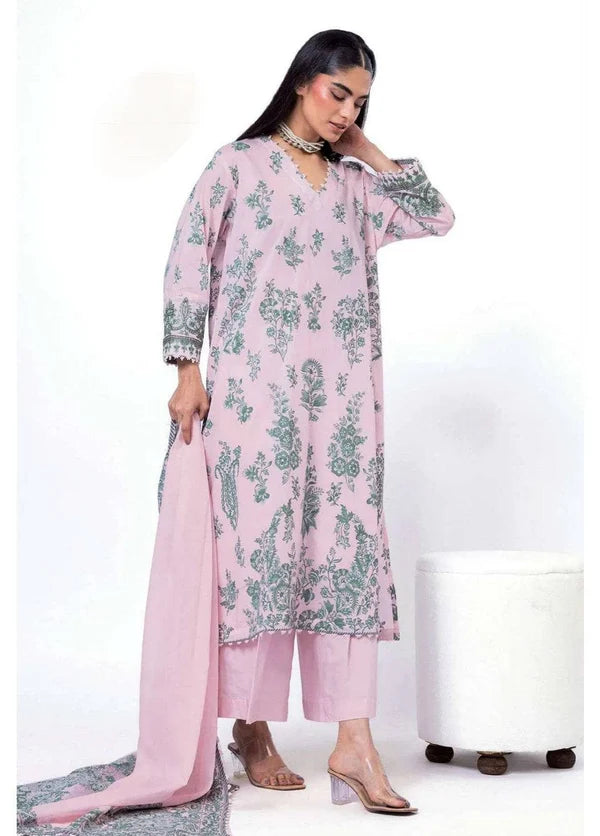 Khaadi Unstitched embroidered Lawn suit-0105