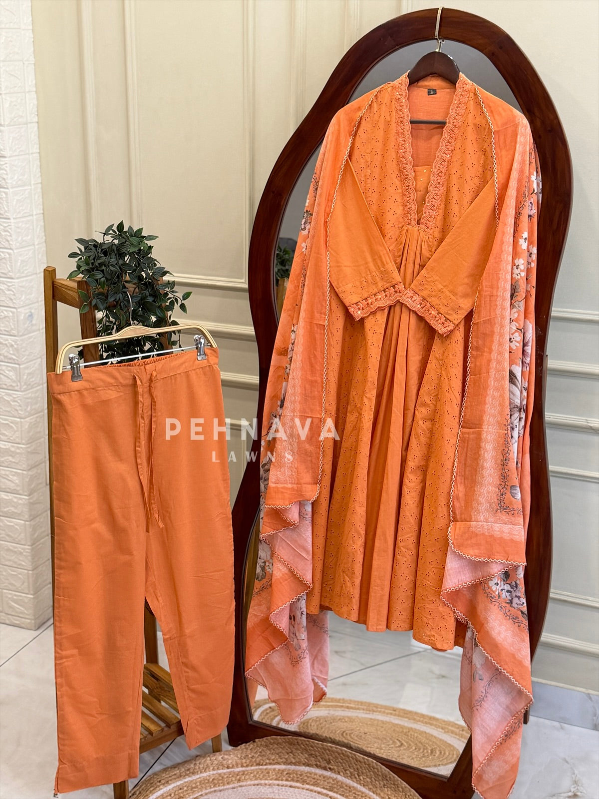 Front Panel Printed Suit Set-6630