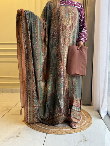 Muslin Suit with hand detailings-KT236
