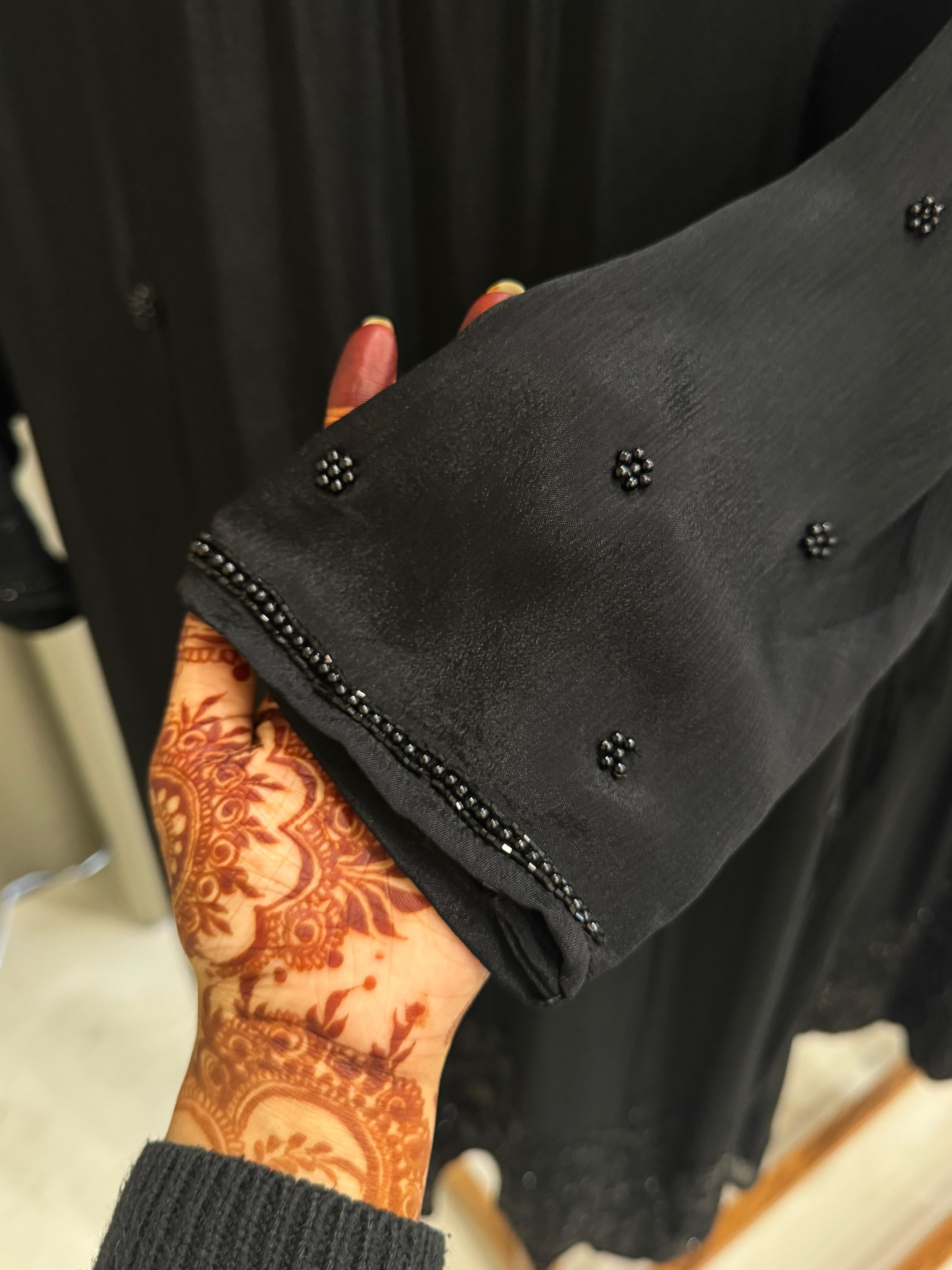 Chinnon hand worked party wear-Black2728