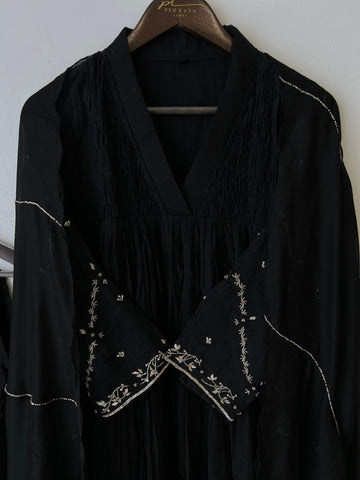 Mulchandheri Pleated A-line suit with embroidery