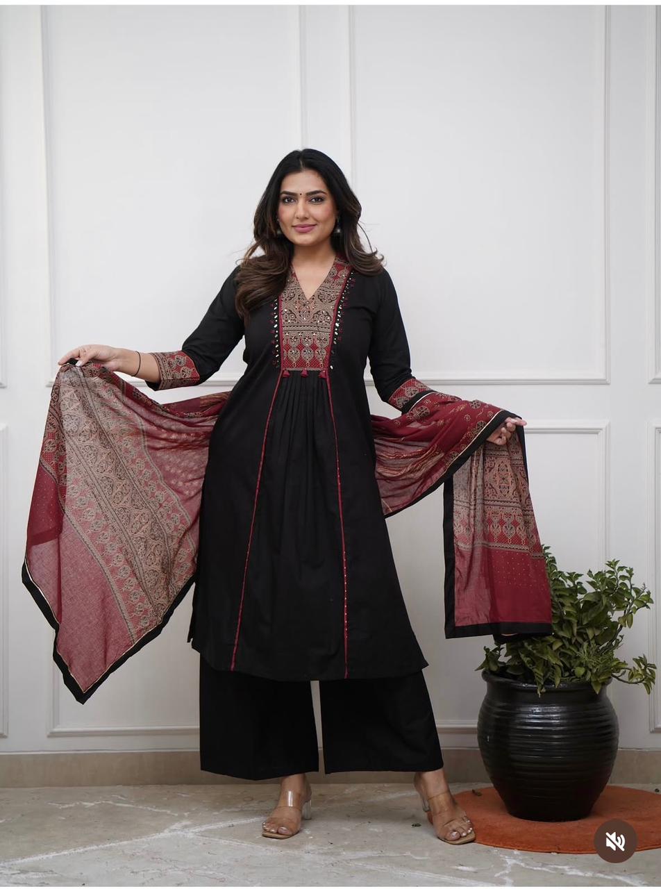 Cotton Yoke Mirror Suit Set