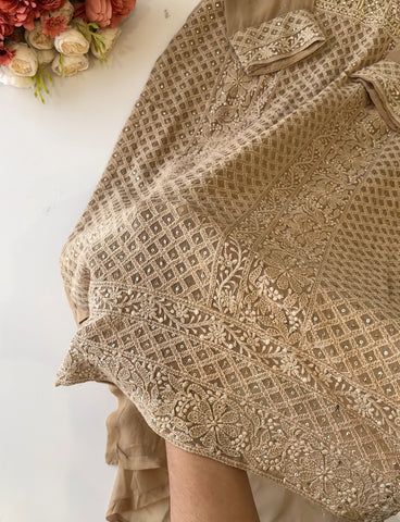 Pure georgette Chikankari embellished suit