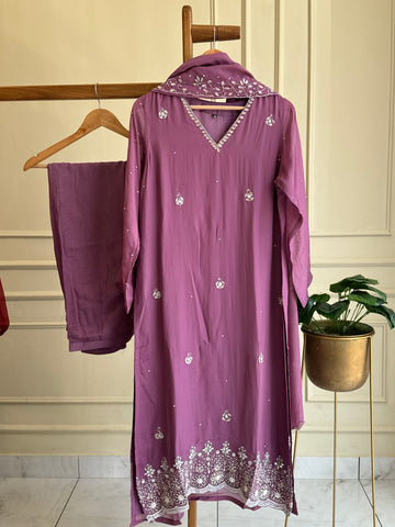Viscous organza handworked suit-with color options