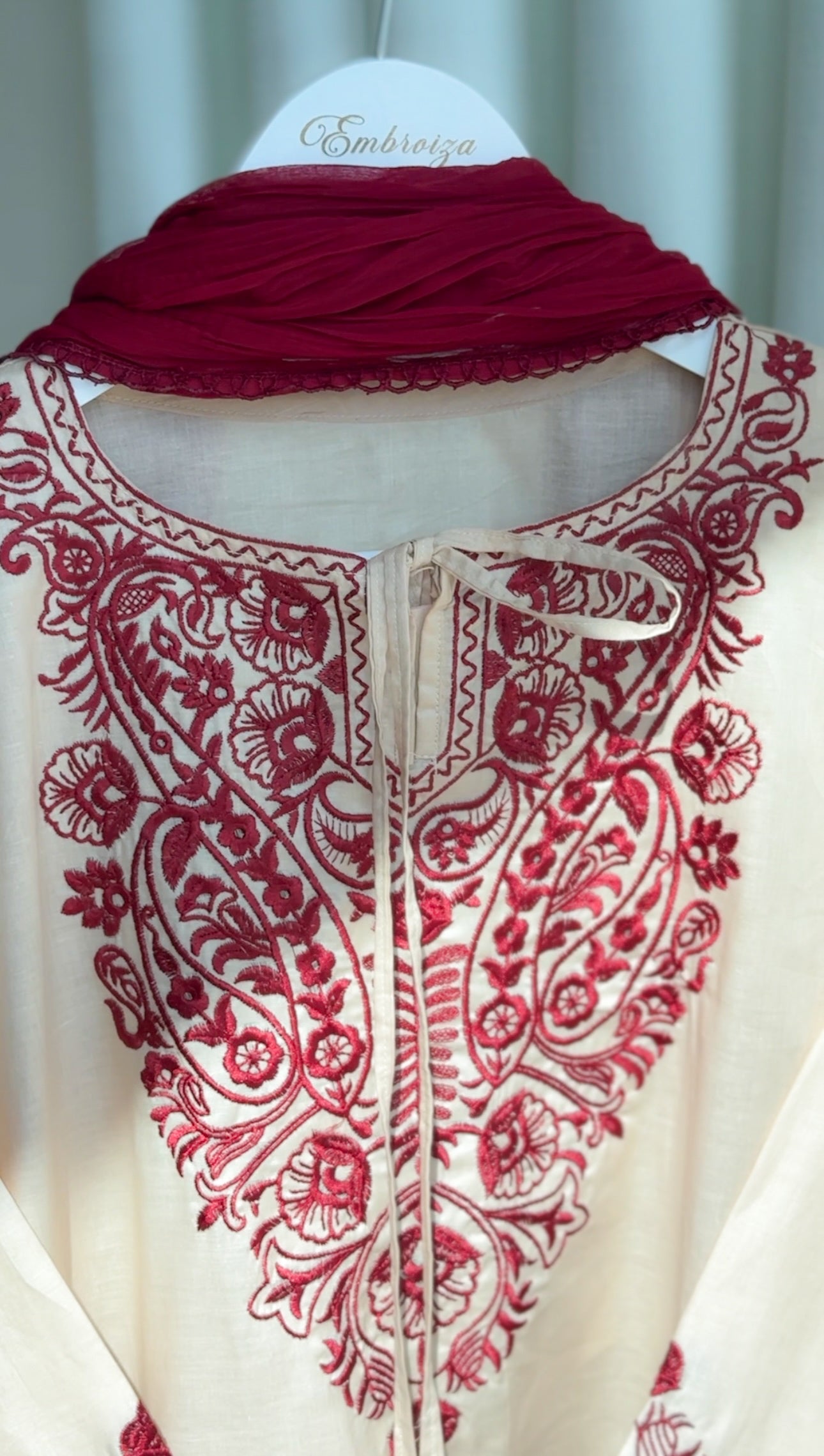 Embroiza Pakistani Modern Two Piece Suit-Beige