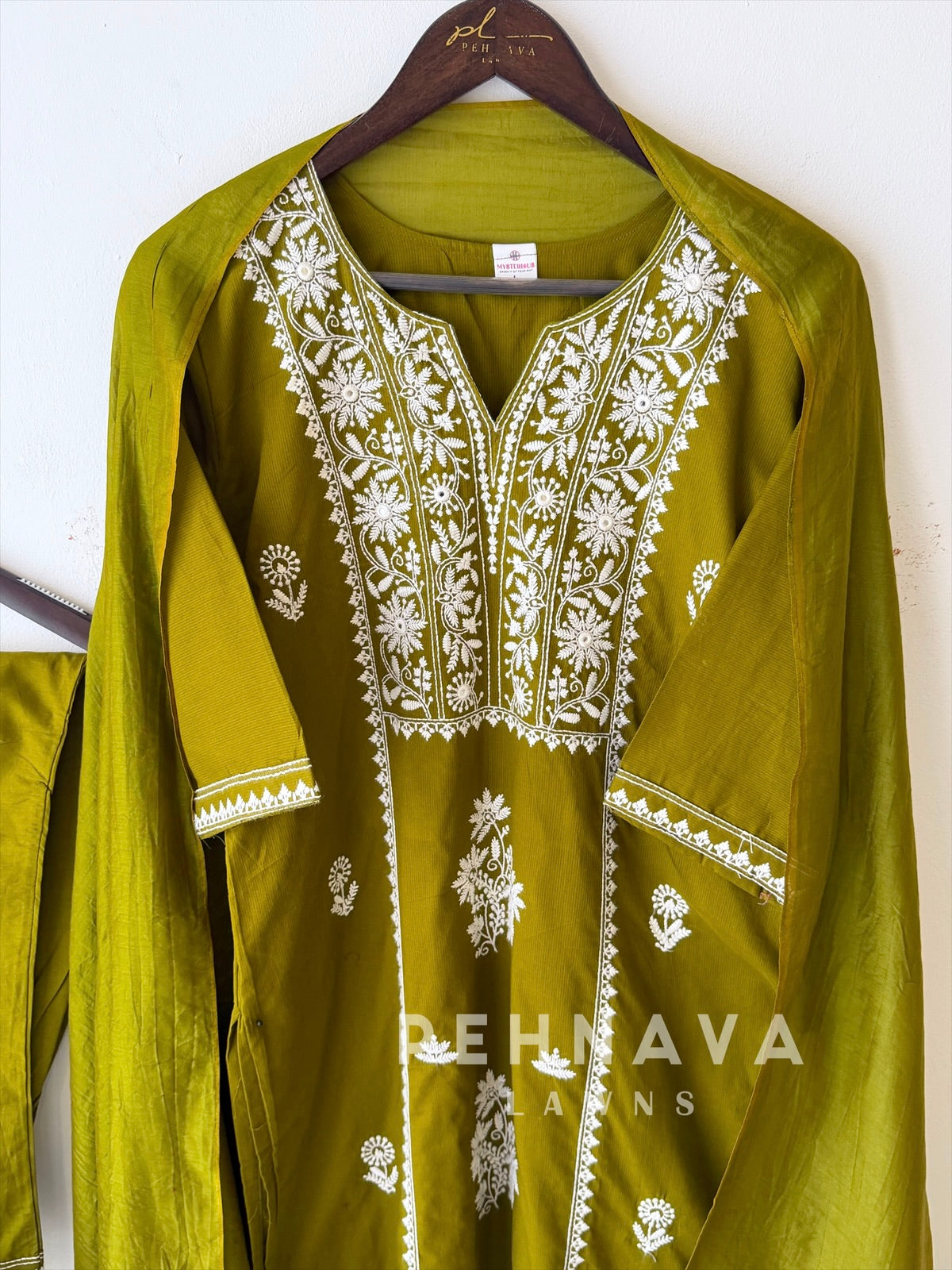 Panel Embroidered Three Piece Set