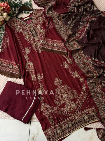 Muslin Stitched Suit KT 355 - Pehnava Lawns