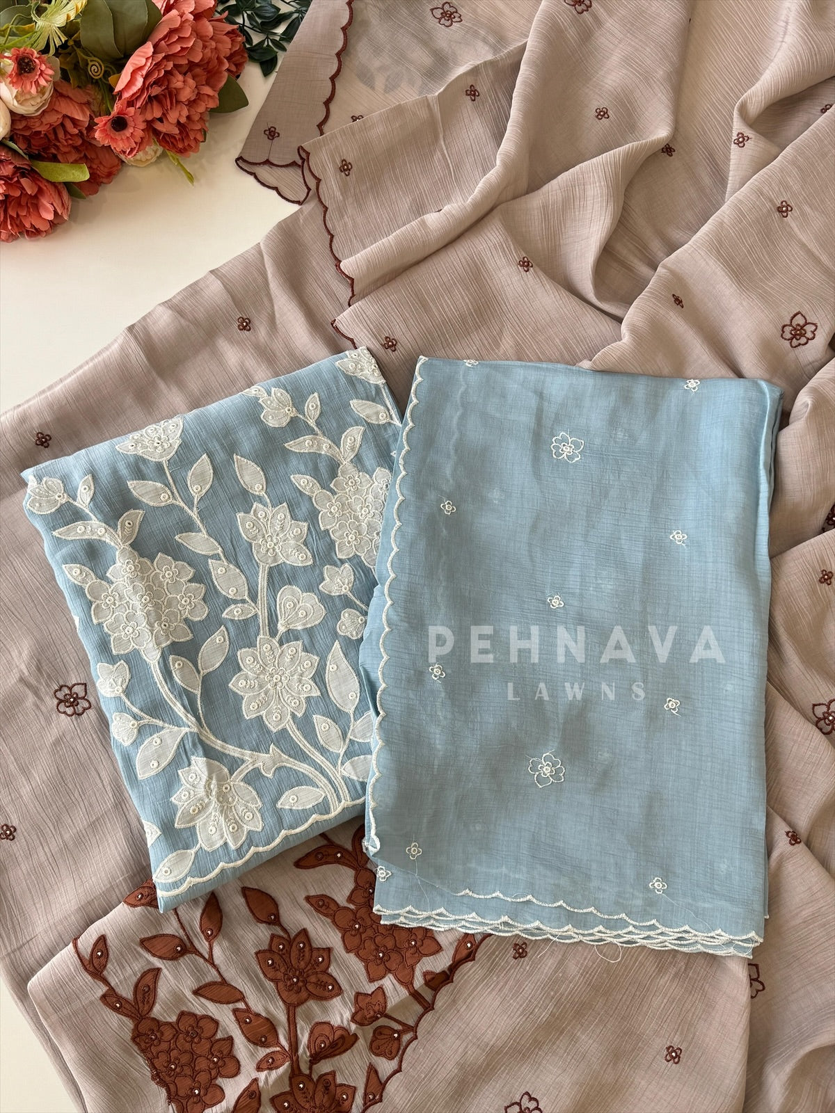 Chanderi Applique Suit