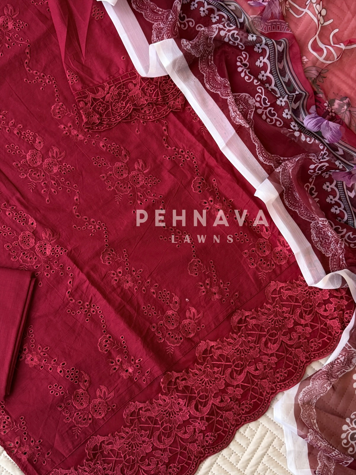 Embroidered Semi Stitched Suit-2185