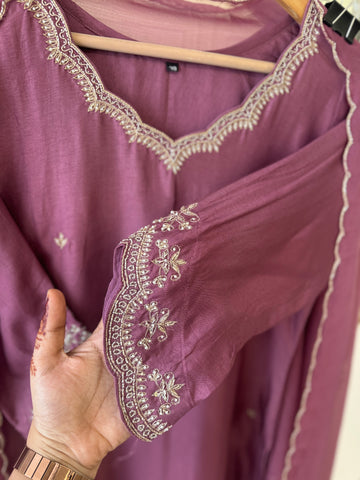 Premium  and elegant russian silk handworked suit-color options