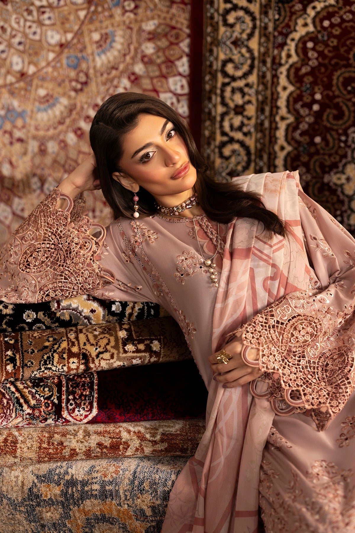 Adan’s Chenille premium unstitched suit-D04 - Pehnava Lawns