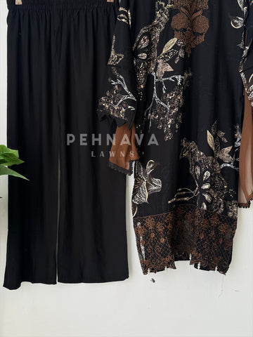 New Floral Embroidery Kurtha Set-143