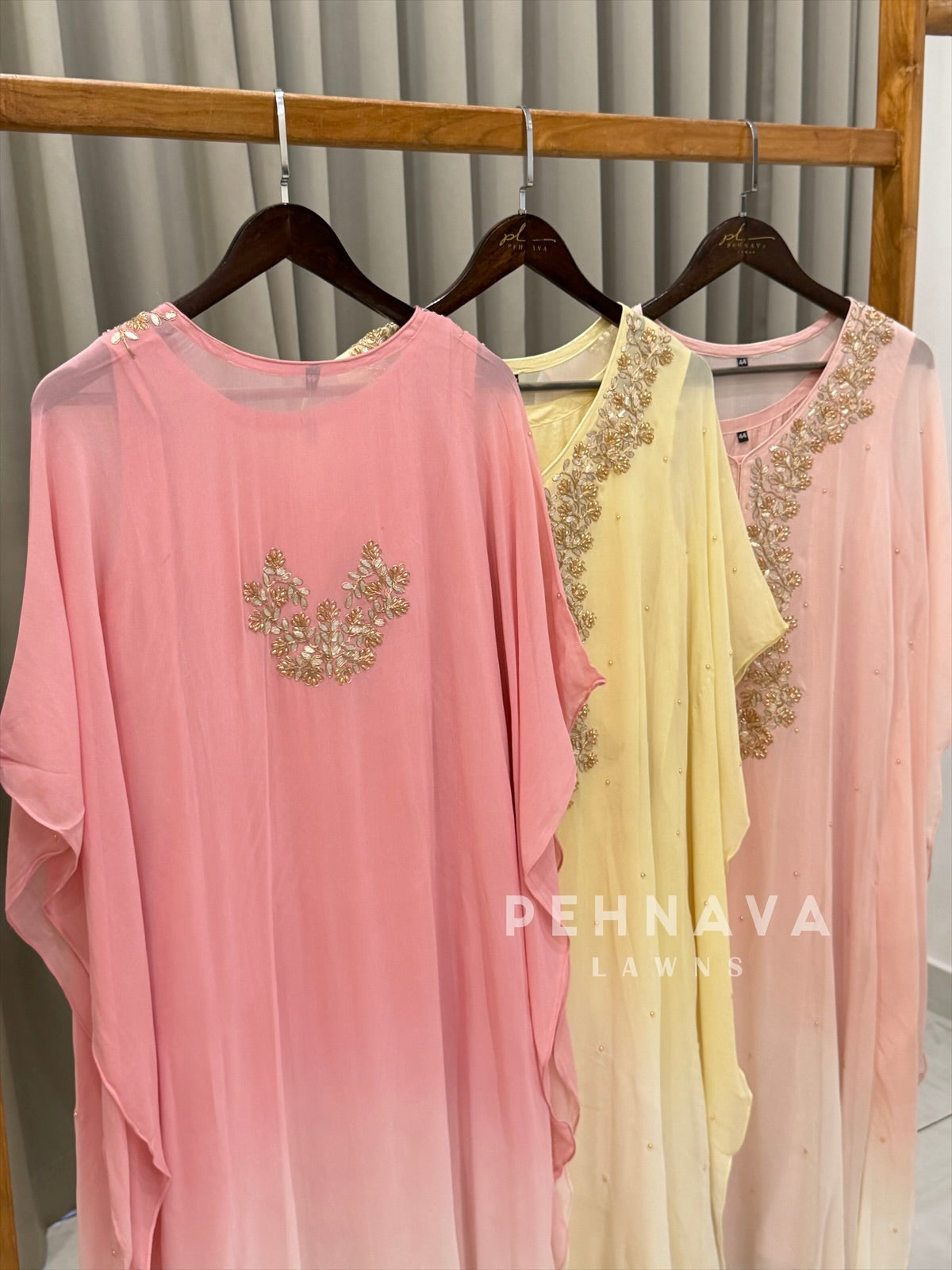 Premium Floral Handworked Kaftan Suit 2586