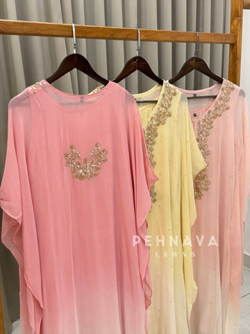 Premium Floral Handworked Kaftan Suit 2586