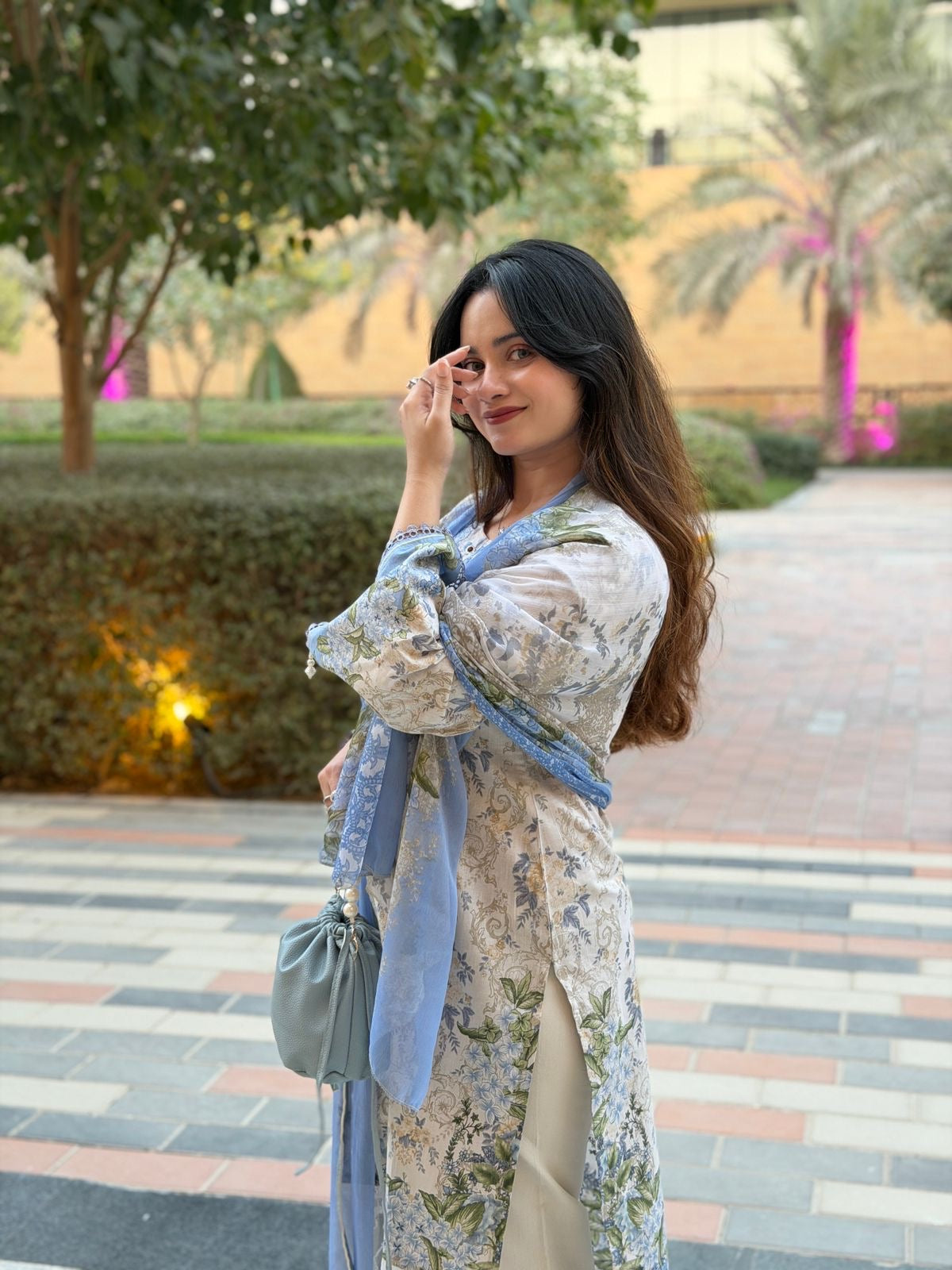 Off white Neckline Embroidered Pak-Suit