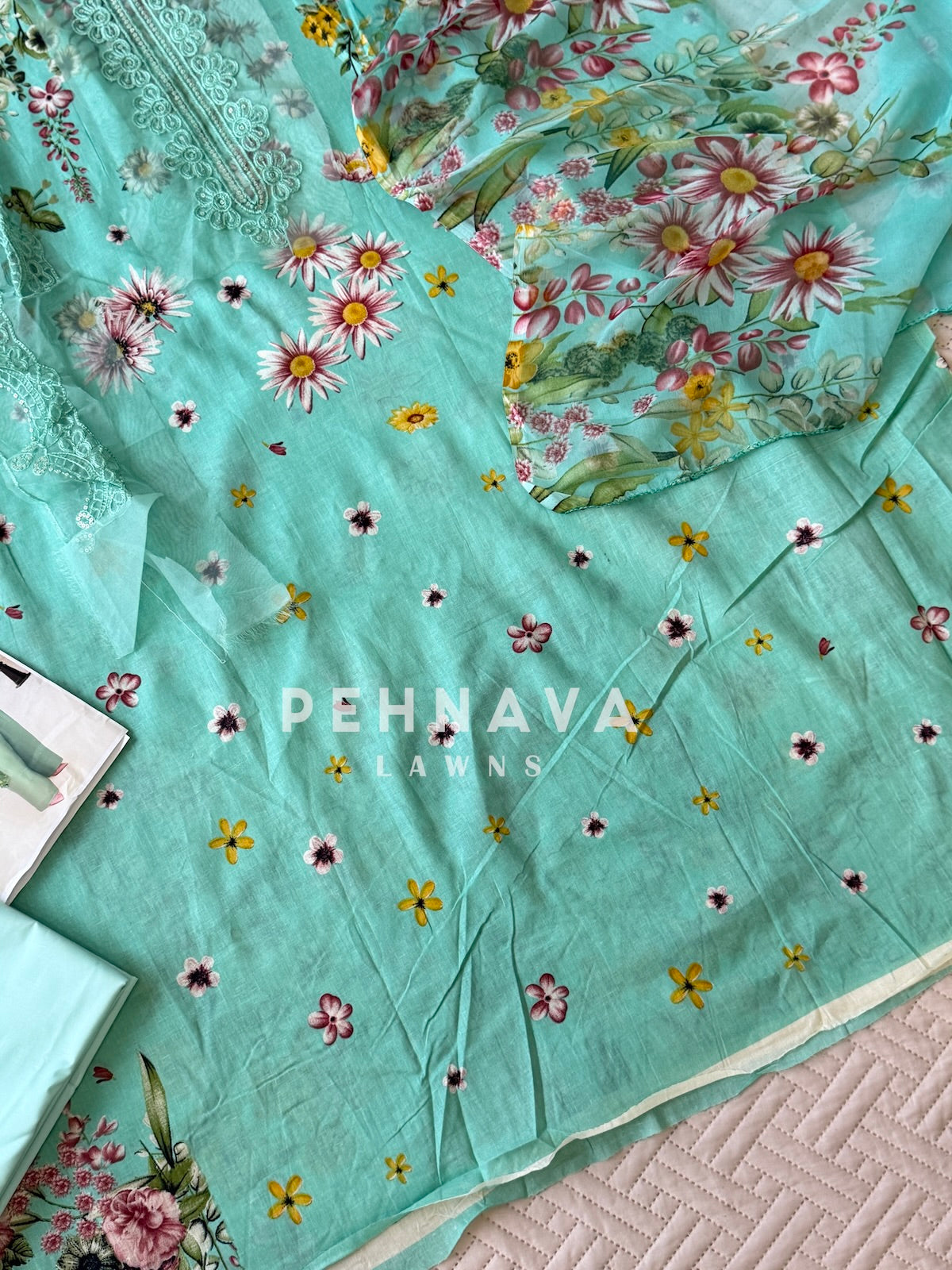 Signature Embroidered Unstitched Suit-1353A