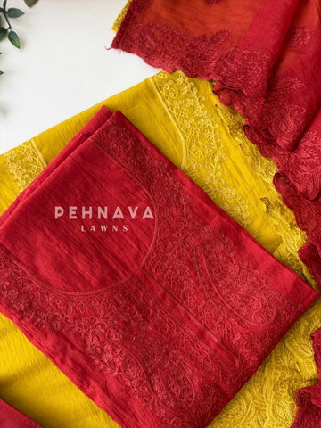 Chanderi Embroidered Unstitched Suit 791D4