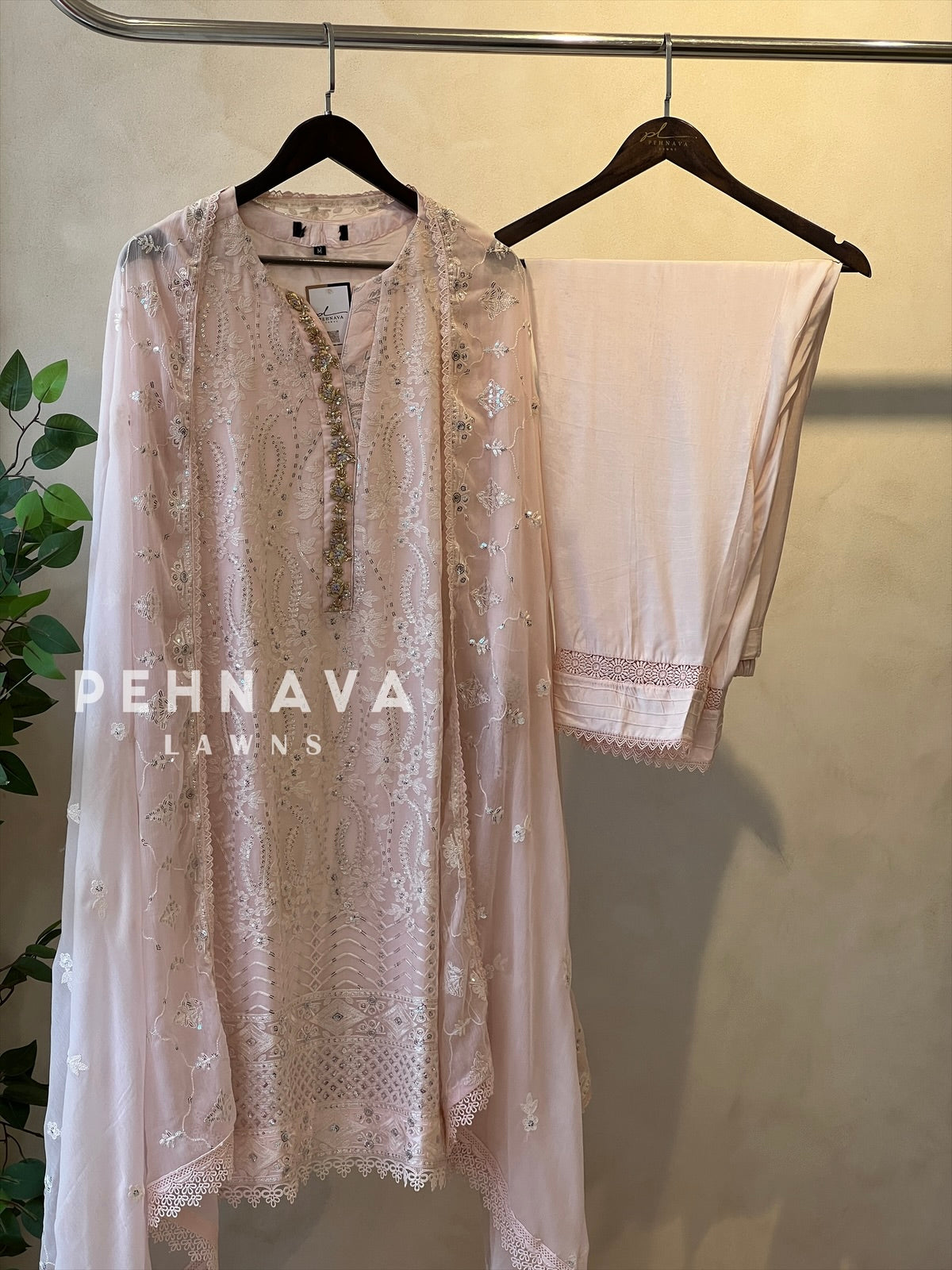 Agha Noor Formal Chiffon Sharara Ensemble