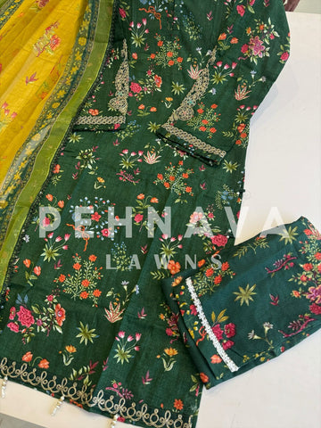 Floral Printed Ethnic Pak-Suit Ft. Chiffon/Cotton Dupatta-226