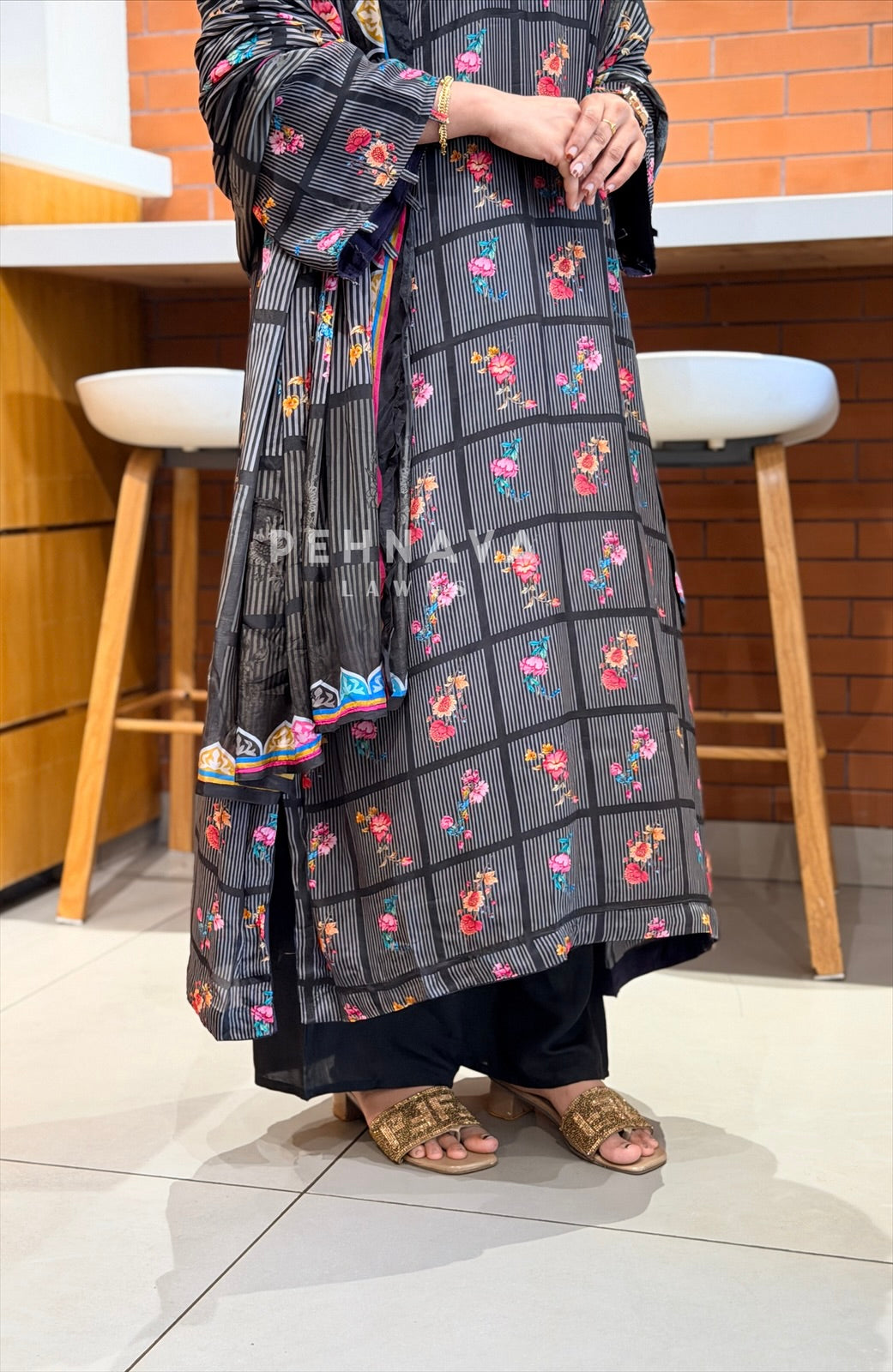 Printed Crepe Suit Set 5066