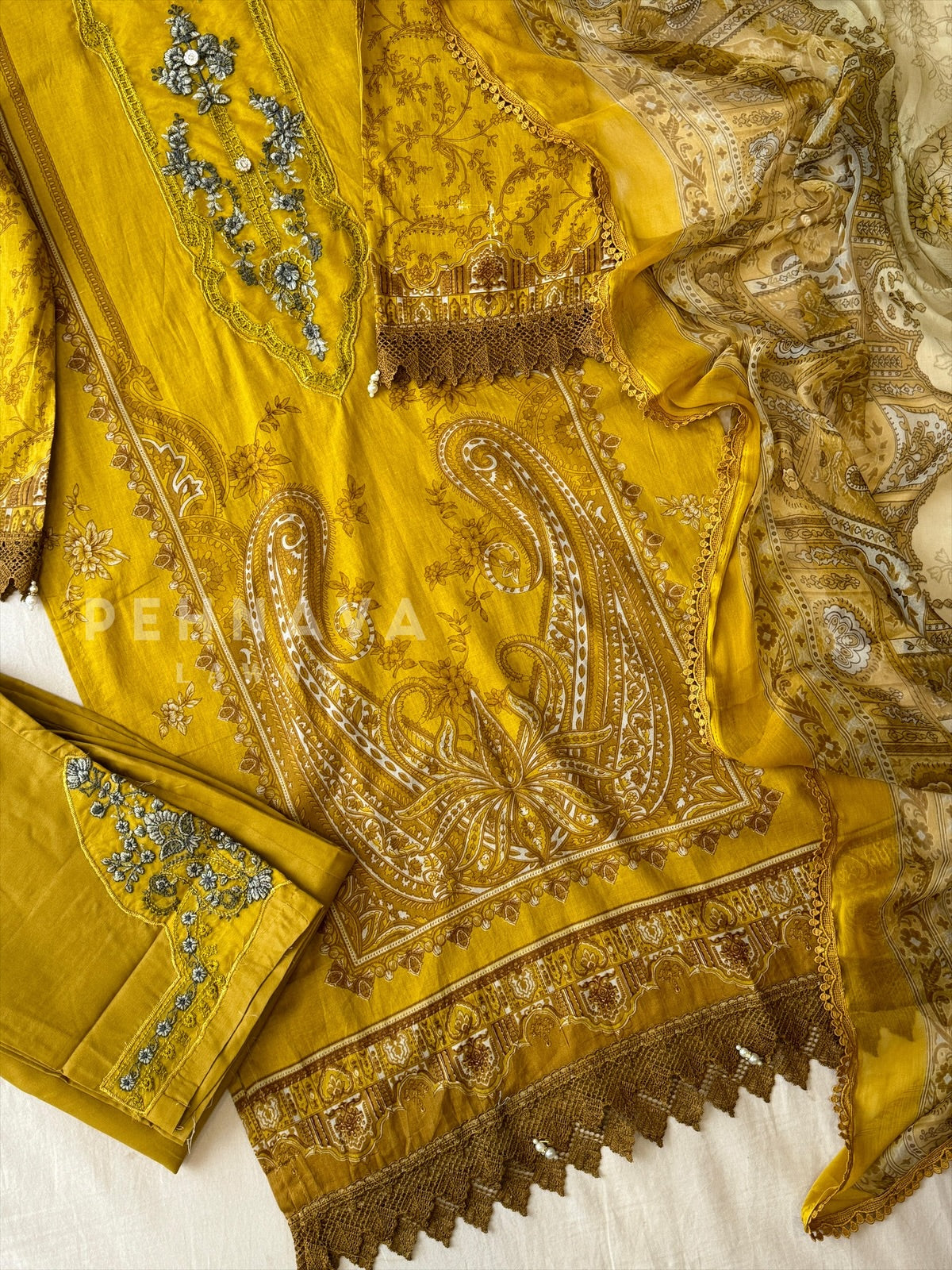 Embroidery Print Suit