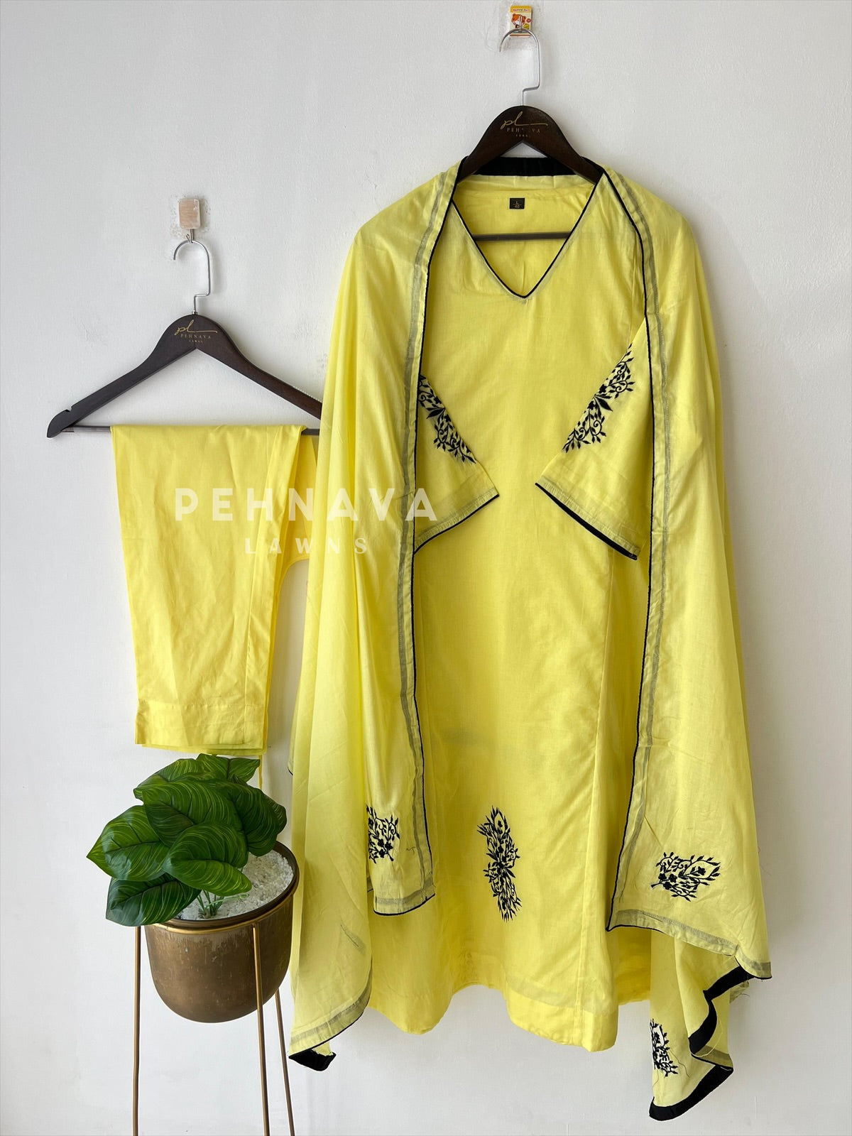 Black Thread Embroidered Suit