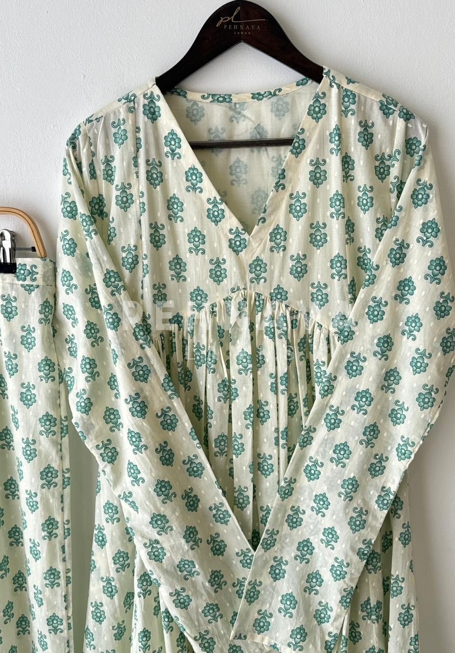 V-Neck Print Suit