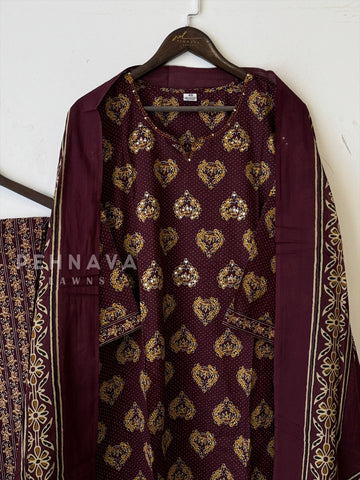 Ajrakh Printed Cotton Kurthi Set