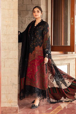 Black pakistani printed casual suit 1144