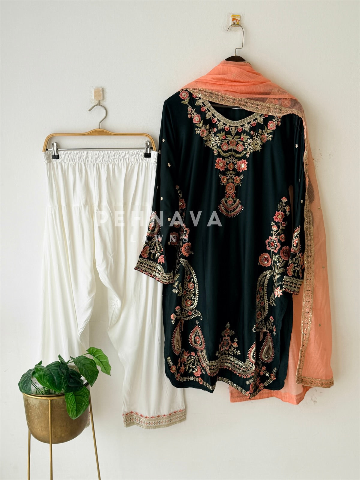 Floral Embroidered Farshi Salwar-LRC 350