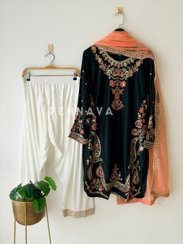 Floral Embroidered Farshi Salwar-LRC 350