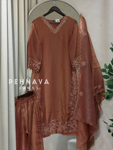 Crinkle Tissue Organza Three Piece Suit