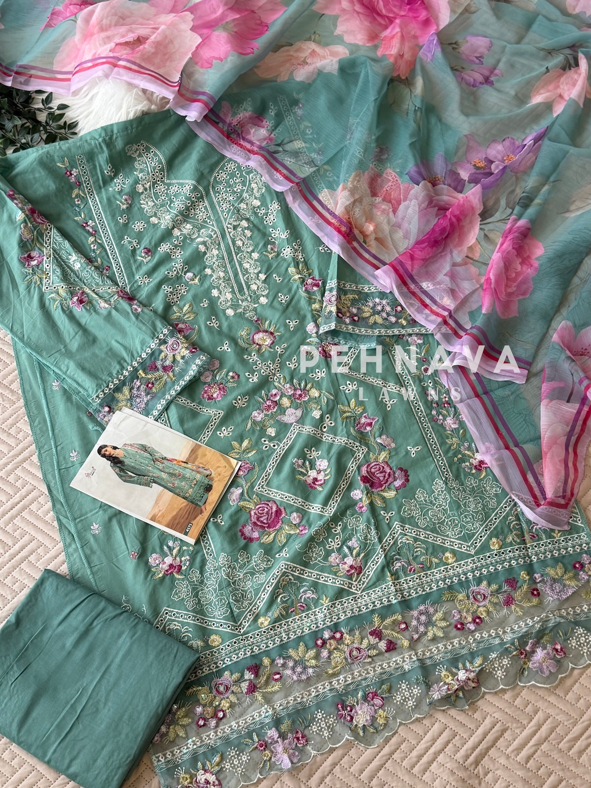 Embroidered Semi Stitched Suit-4171