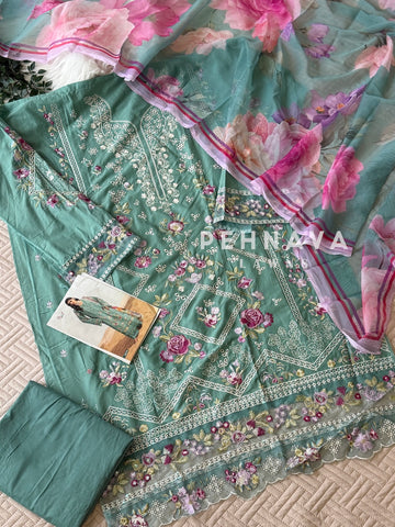 Embroidered Semi Stitched Suit-4171