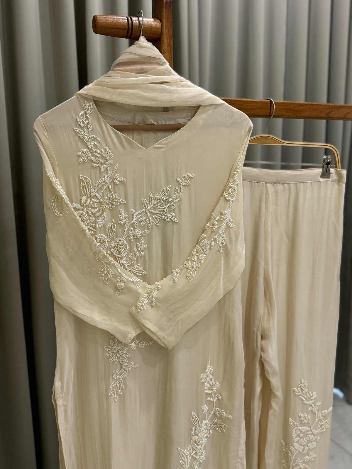 Pearl Hand worked party wear suit