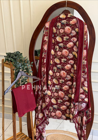 Floral Embroidered Unstitched Suit 4509