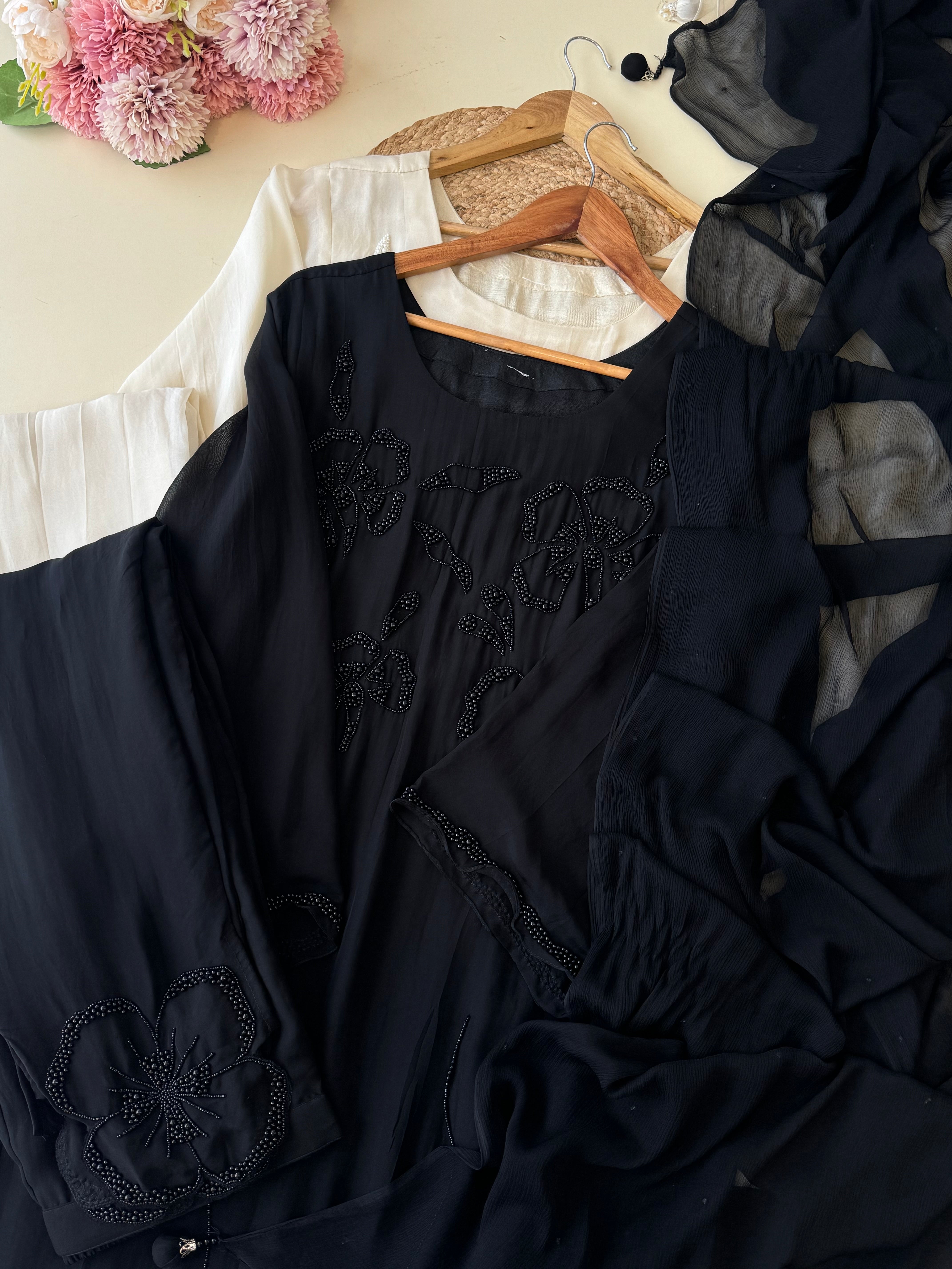 Handworked organza Suit with chiffon dupatta-10024 - Pehnava Lawns