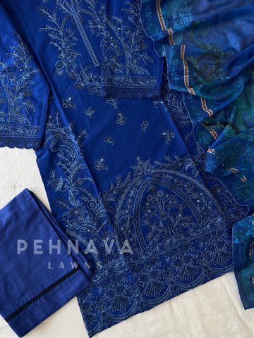 Semi-Stitched Rayon Embroidered Casual Wear-1215 - Pehnava Lawns