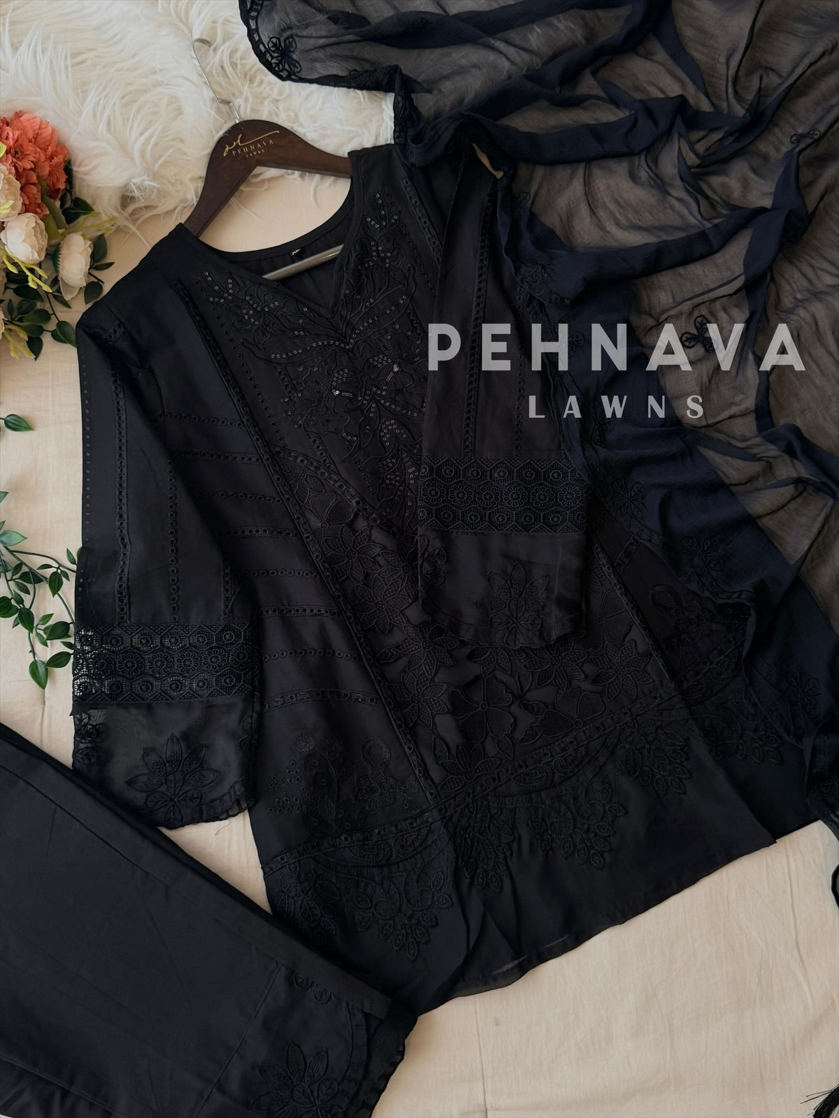 Cut Work Embroidered Suit (6-8 Days Delivery Time)