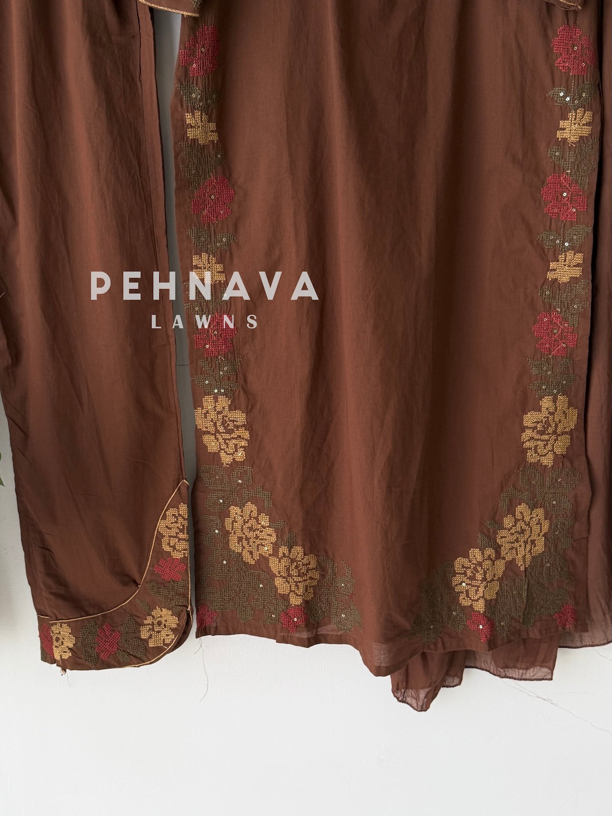 Border Embroidered Three Piece Set-13200