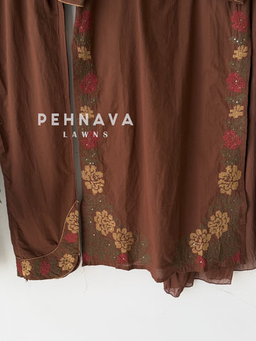Border Embroidered Three Piece Set-13200