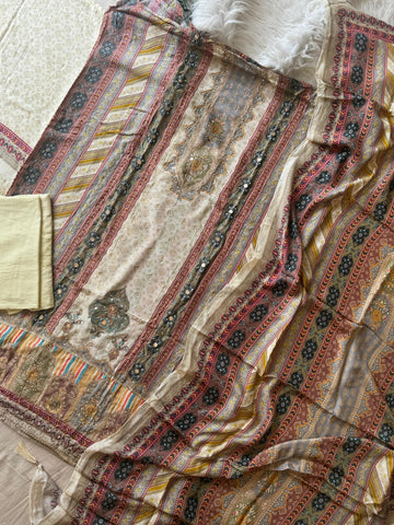 Muslin Suit with hand detailings-227