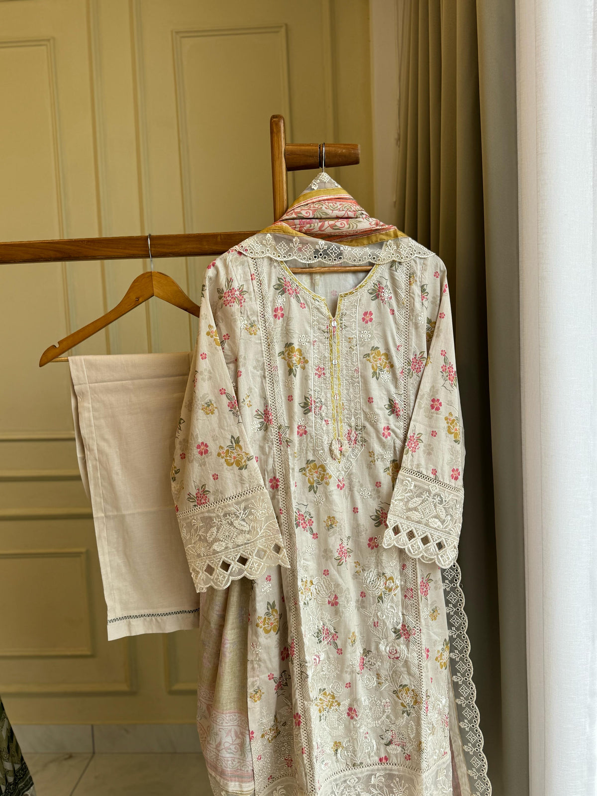 Signature Lawn Suit Featuring Cutwork-6