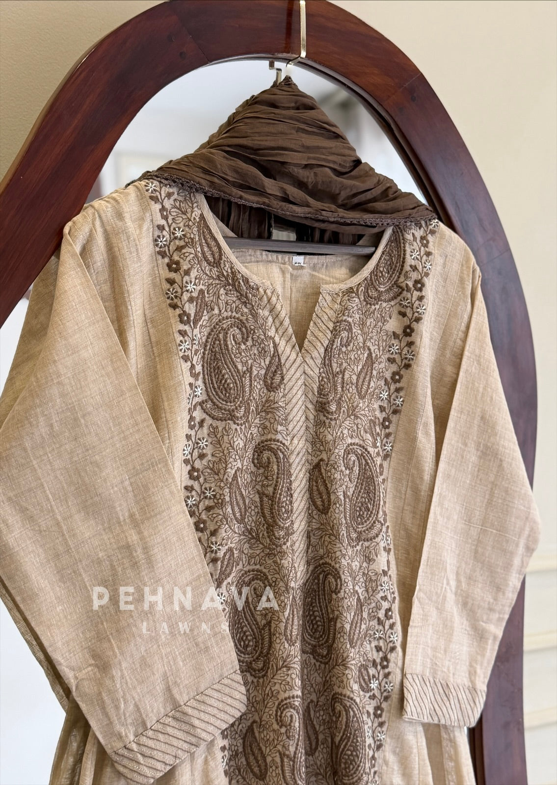 Panel Embroidered Three Piece Set 5410